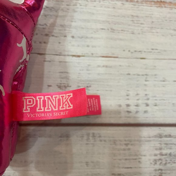 Victoria's Secret PINK Iconic Dog Print Metallic Shiny Pink Stuffed Mini Dog - Picture 5 of 5